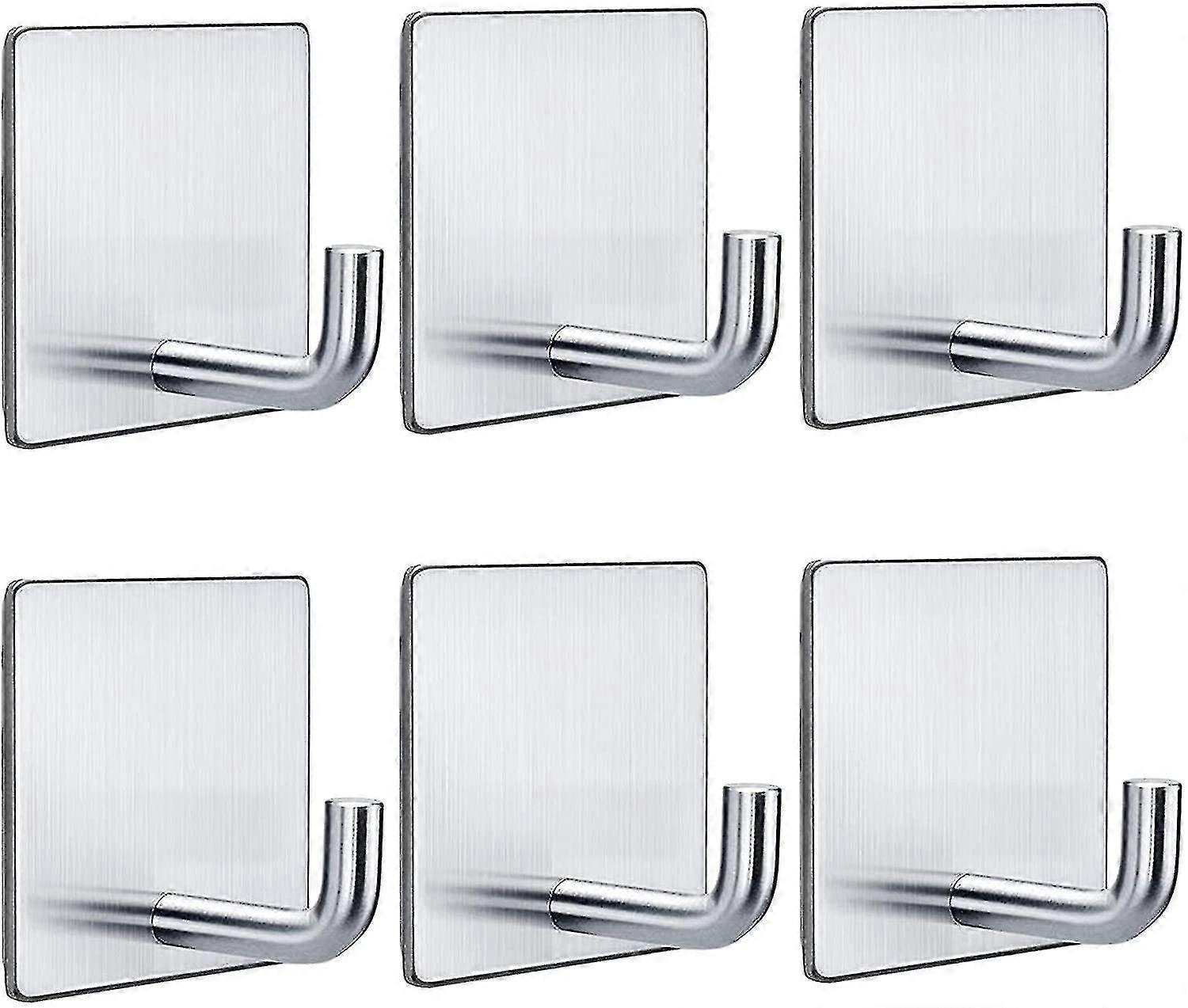 Adhesive Wall Hook, Kitchen Towel Holder 6pcs Self-adhesive Hook 3m Without