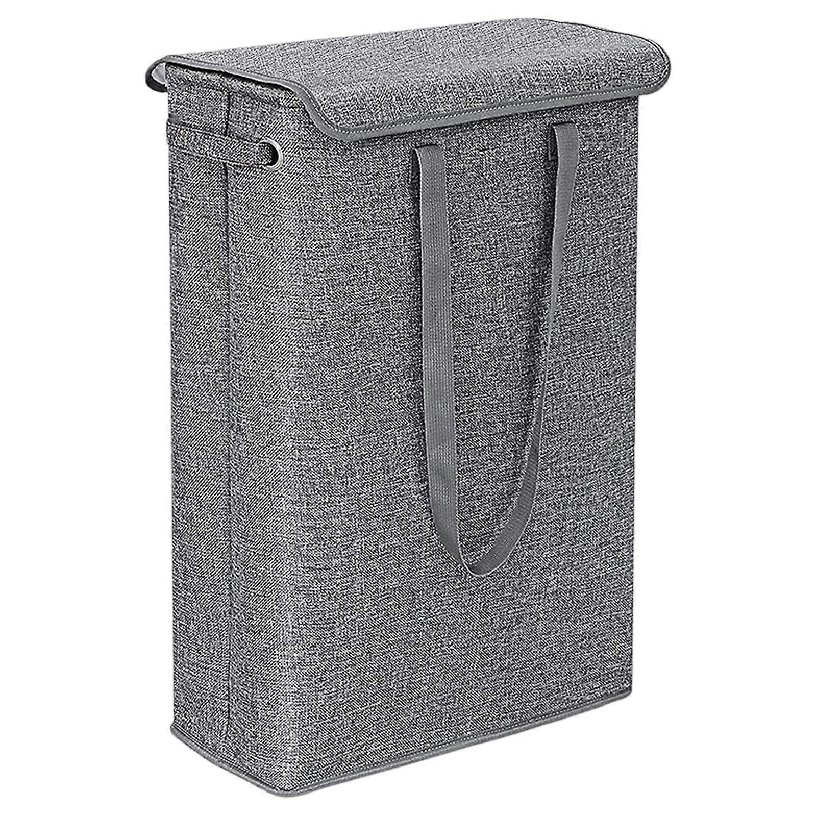 45L Dirty Clothes Basket Space-saving Slim Laundry Hamper Large Capacity Clothes Storage Bin for Home Jikaixiang