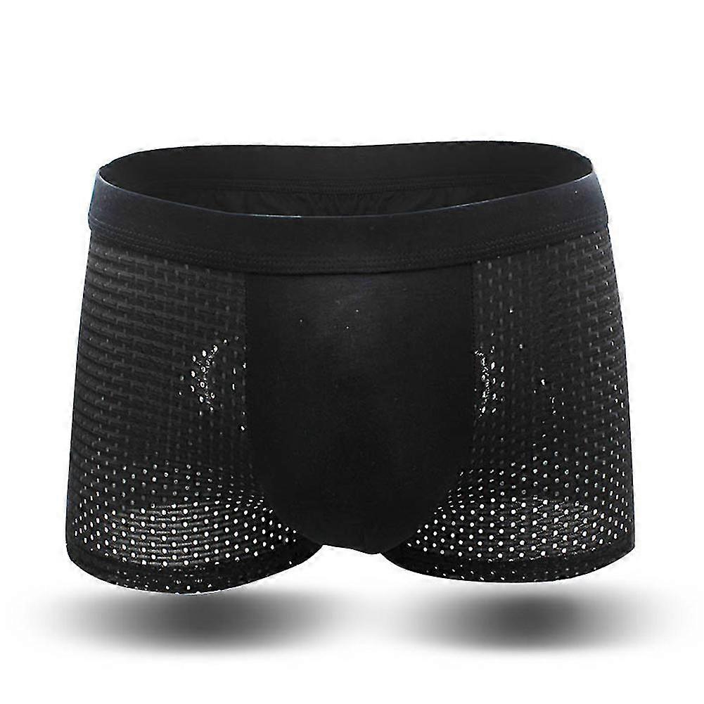 3 Pcs Men Bamboo Fiber Net Breathable U Convex Underpants Underwear Boxer Briefs
