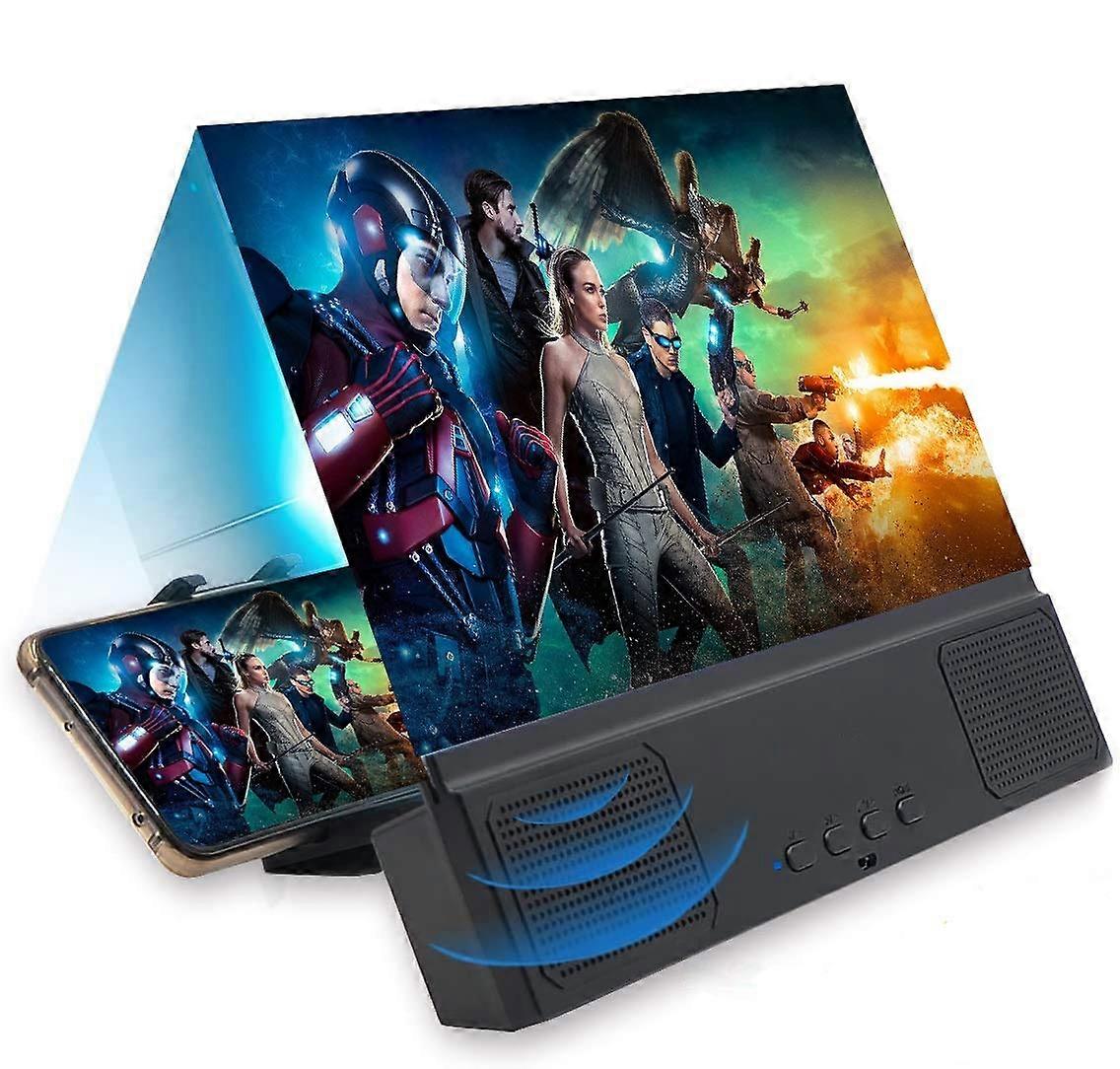 Mobile Phone Stand with HD Screen Magnifier Bluetooth Speaker Foldable