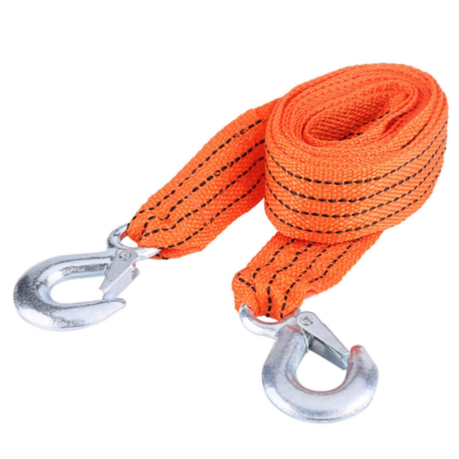 4 Meter Load 3 Ton Car Trailer Towing Rope Strap Tow Cable with Hooks Emergency Vehicle Tool