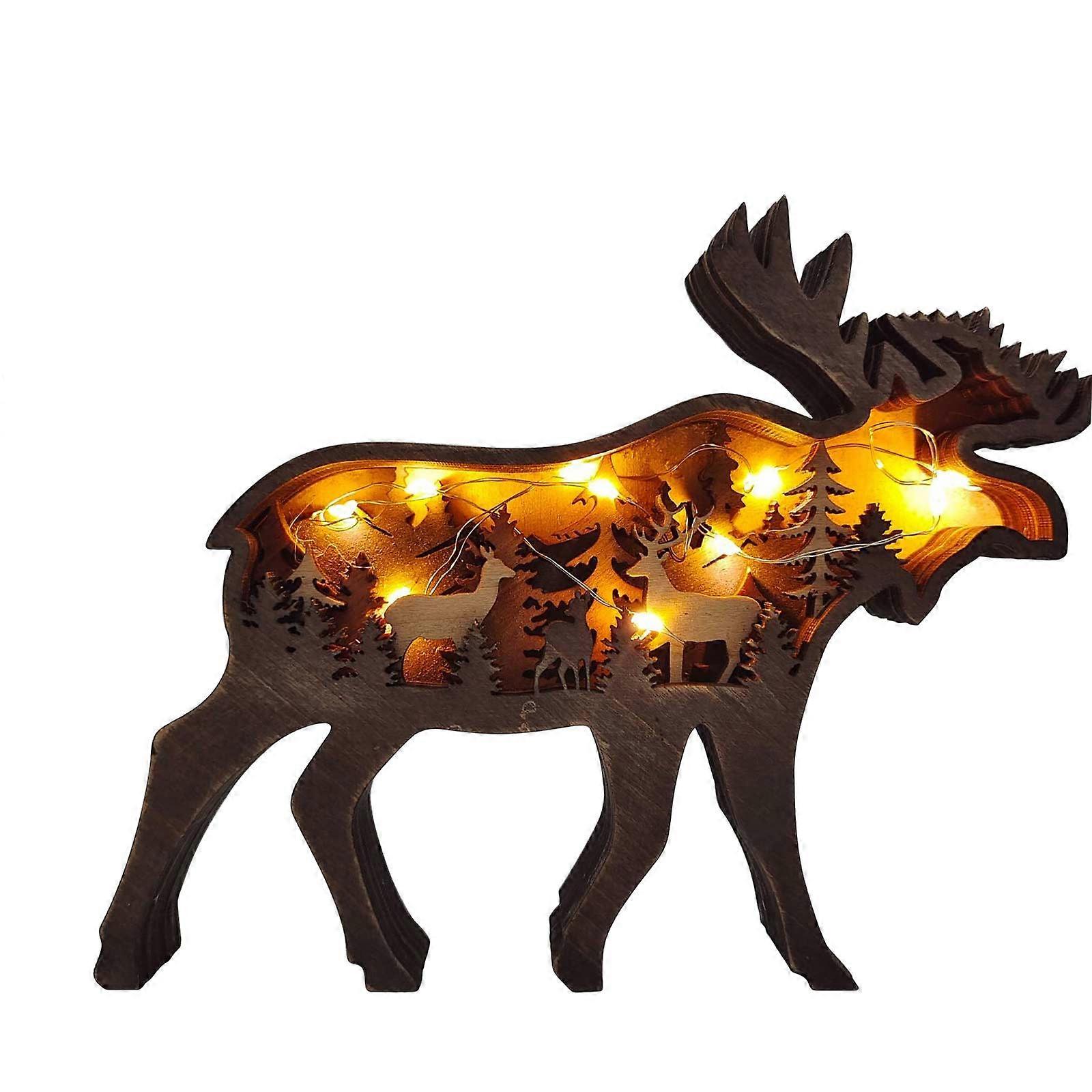 Accueil Décorer Animal Ours Cerf Statue Artisanat Décorations Créativité Pendentif en bois