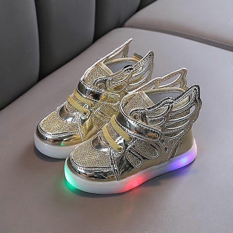 Enfants Chaussures Avec Aile LED Lumineux Baskets Bébé Filles Toddler Chaussure Mode Lumière Plat Skateboard Chaussures Enfants Chaussures Décontractées