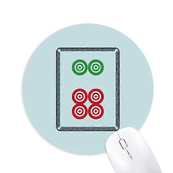 Mahjong Circle Dots 6 Tile Pattern Mouse Pad