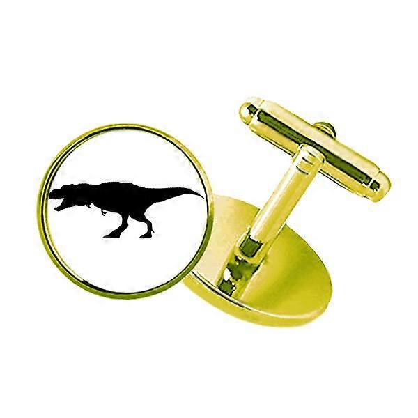 恐竜の骨ミニチュアランスタッズビジネスメタルカフリンクスゴールデン