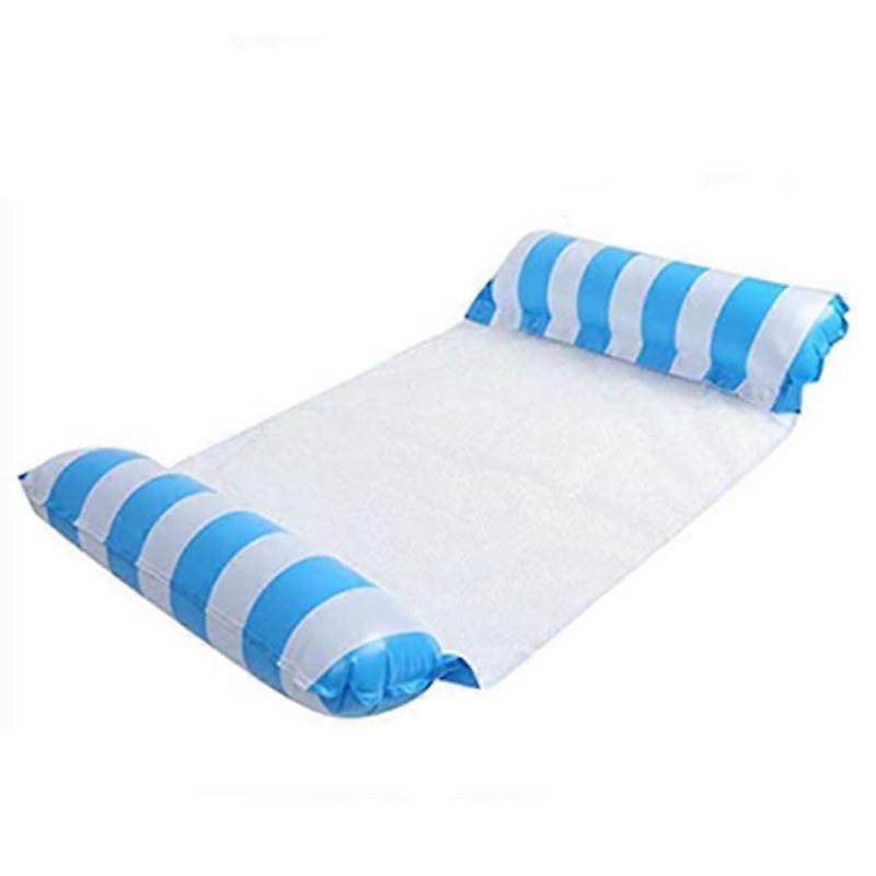 130cm Swimming Pool Floating Hammock, 4-in-1 Saddle/Lounge Chair/Hammock/Air Mattress Inflatable Float Bed Raft Lounge Chair Beach Hot Tub Mat
