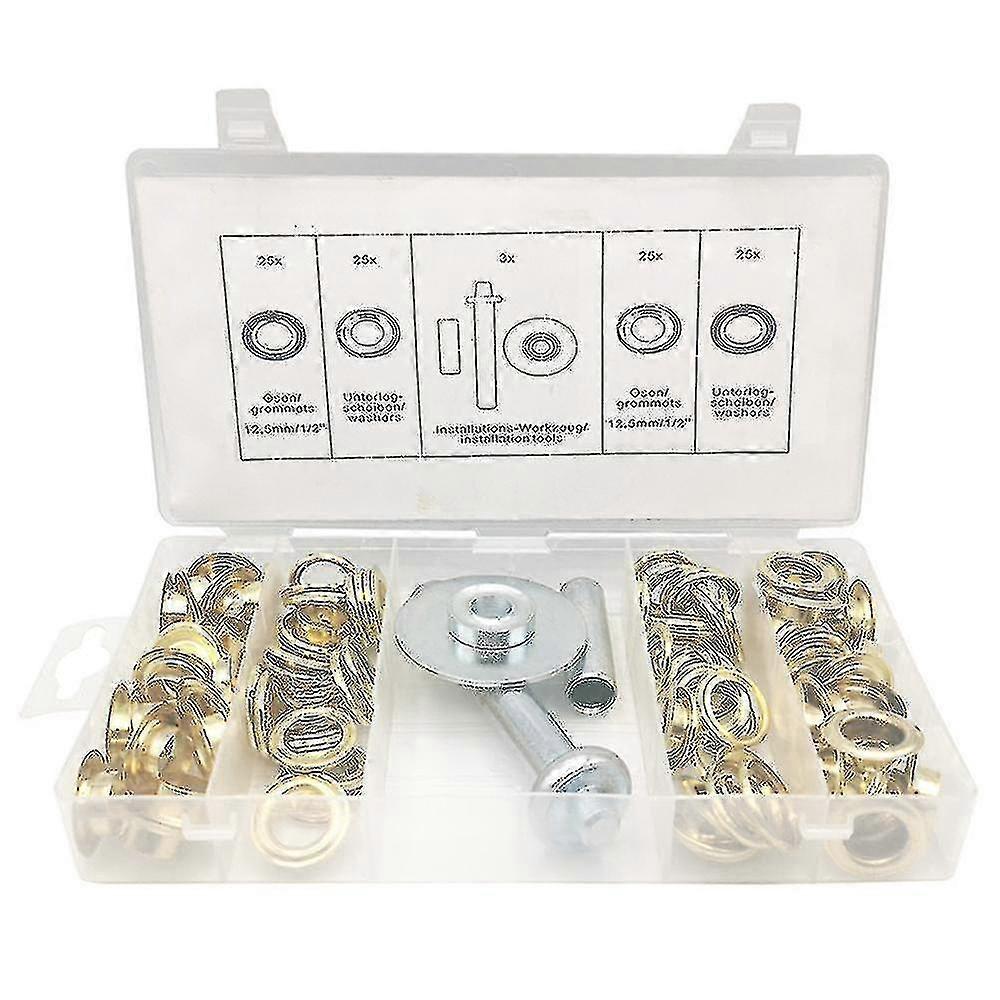 103pcs Gromment Kit Withtool With Storage Box Multipurpose Grommets Eyelets -