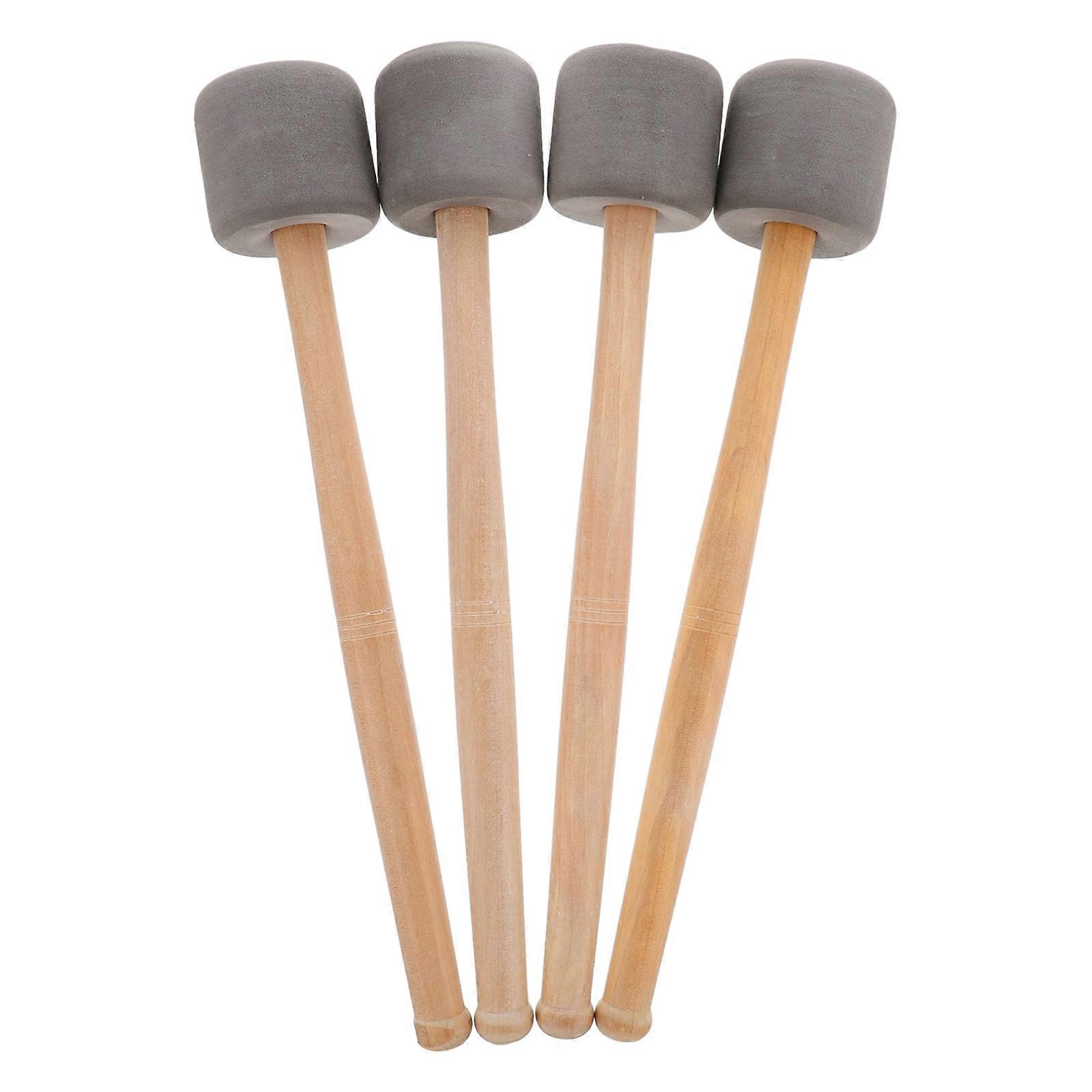 4pcs Drumstick Foamed Big Drum Hammer with Wood Handle for Percussion Bass