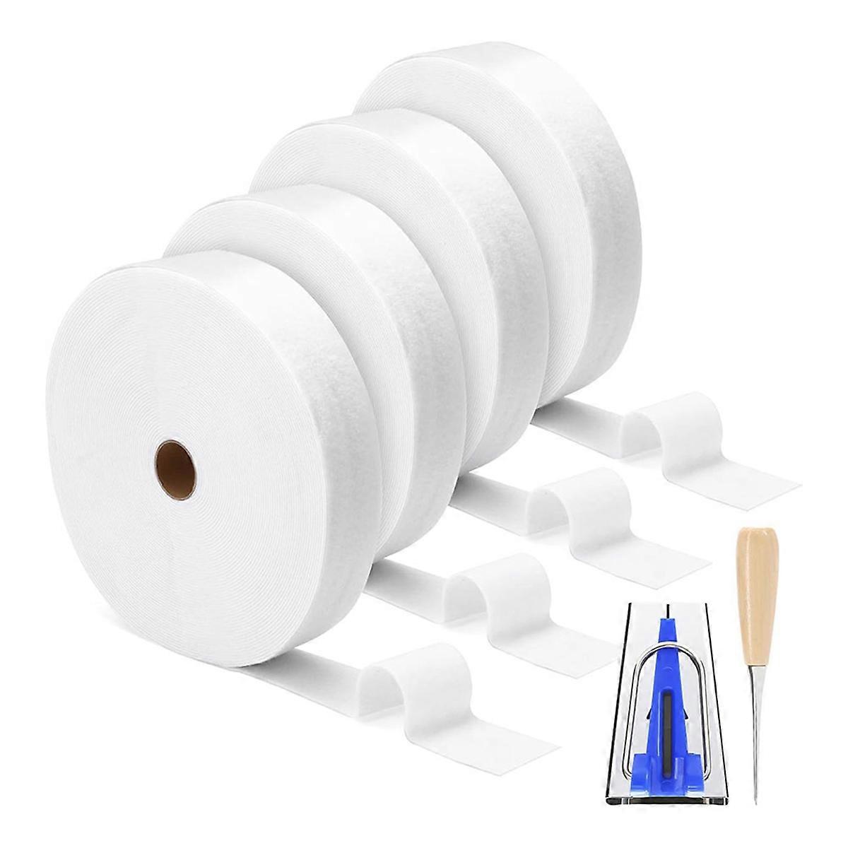 4 Rolls JellyRoll Batting Strips for Rugs, Accessories Sasher Tool Awl Tube Ruler Quilting for Upholstery Projects B