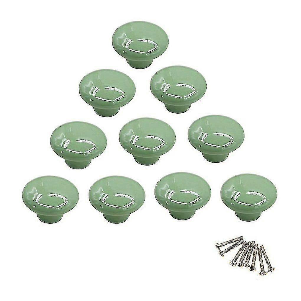 10 Round Colored Ceramic Knobs For Drawer, Chest Of Drawers, Cabinet