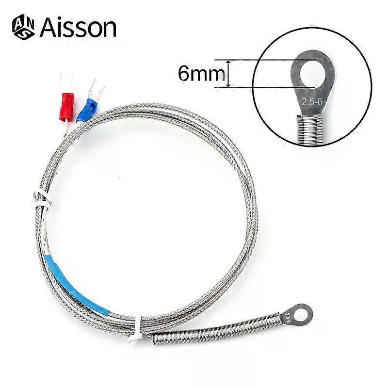 Fsw 6mm Hole Washer Thermocouple Temperature Sensor Probe K / E Type 1/2/3/4/5M Cable For Industrial Temperature Controller