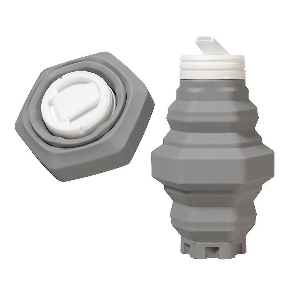 Cycling Travel Portable Silicone Folding Kettle Pagoda Cup 500ML Grey