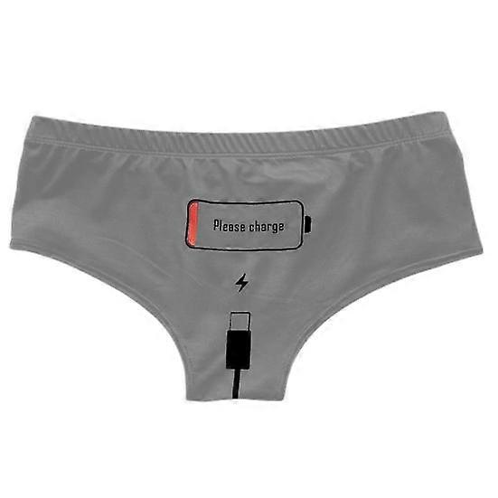 Sexy Briefs Low-rise Breathable Phone Charge Print Panties