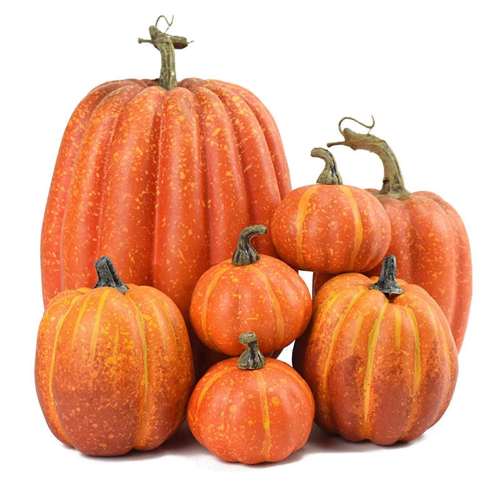 Citrouilles en mousse de décor d’Halloween en plein air pour l’affichage de la cour effrayante avec différentes tailles Design chatoyant bricolage Décor d’Halloween jaune