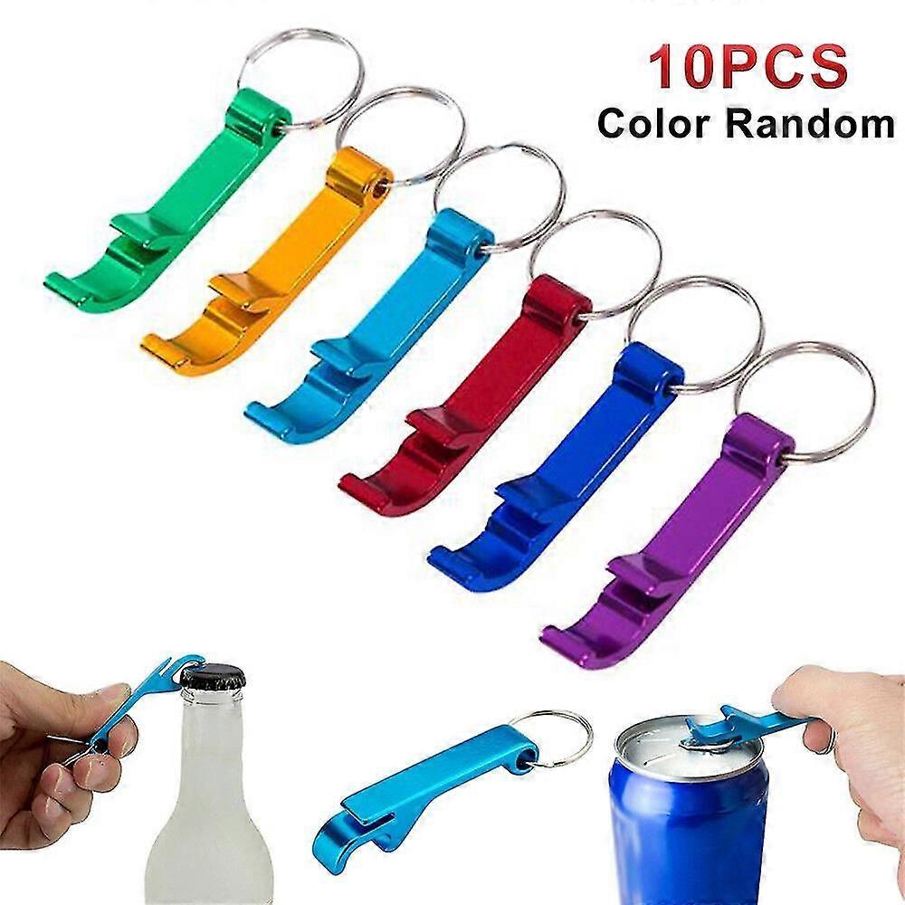 10Pcs Bottle Opener Key Ring Chain Keyring Keychain Metal Beer Bar Tools Claw