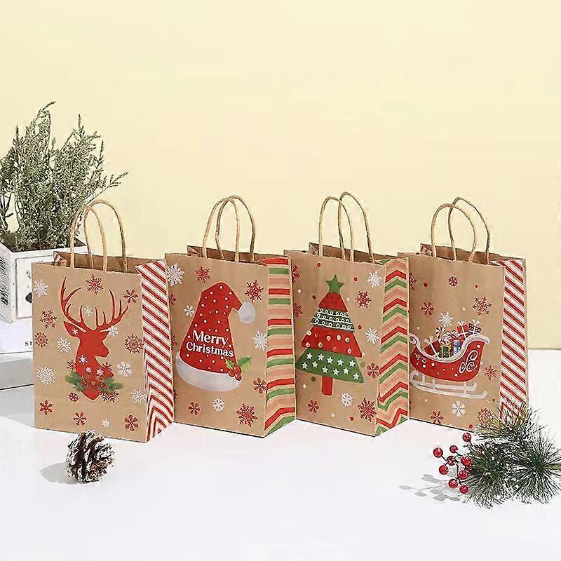 16 Pack Small Christmas Gift Bags With Handle