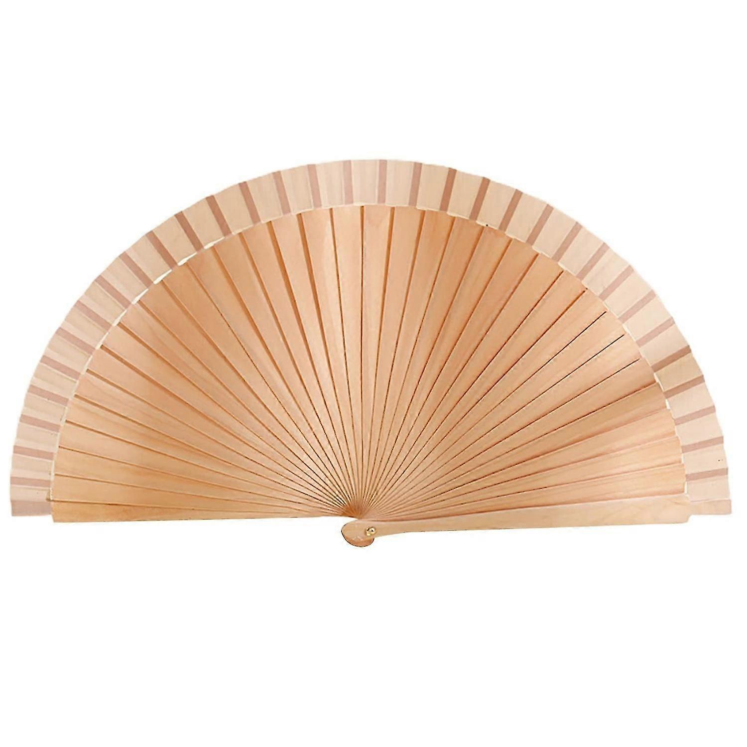 Handcrafted Solid Color Wooden Folding Hand Fan - Perfect Summer Accessory