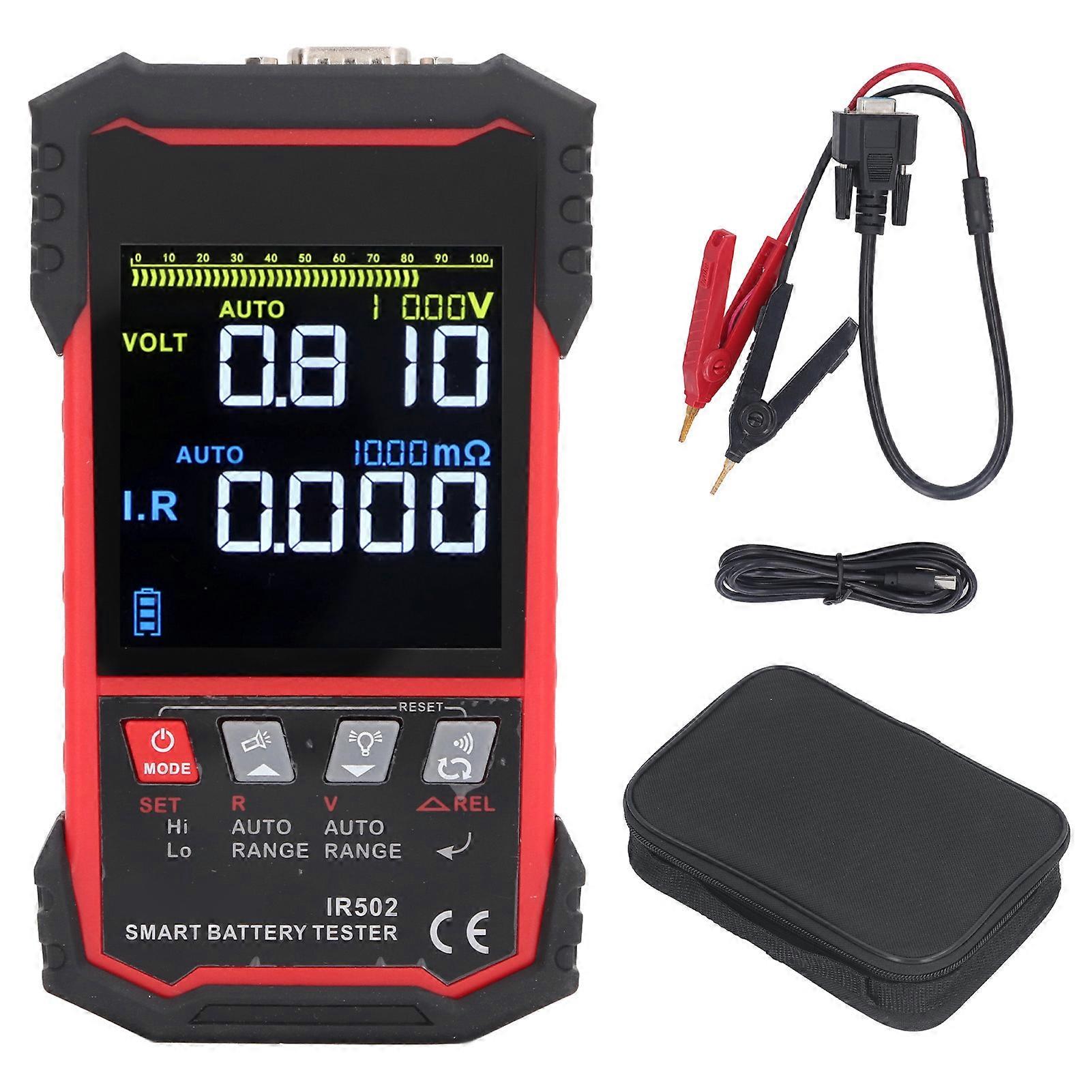Battery Resistan.ce Tester, Electronic Battery Internal Resistan.ce Meter Voltage Tester for RV Truck Boat 0 to ±120V 0.000mΩ‑500Ω