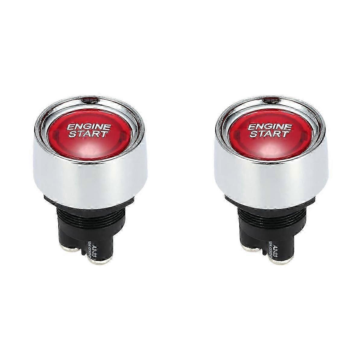 2026 new 2X Engine Button Car DC 12V 24V Red Car Start Engine Button Light Switch Button Start Ignition Swit