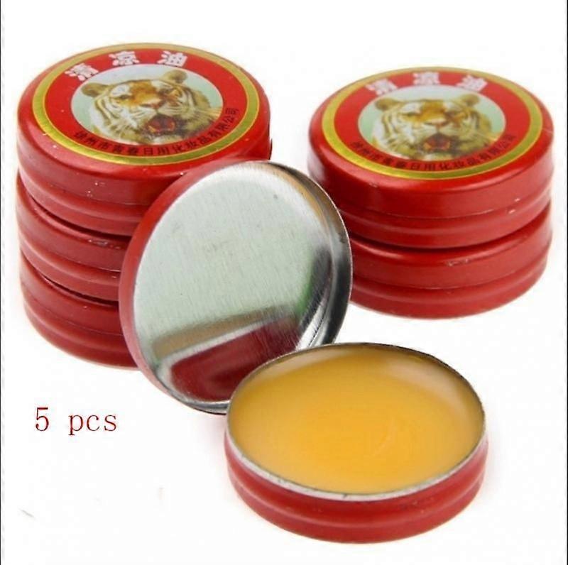 5Pcs Red Tiger Essential Balm Ointment Muscle Back Neck Relieving Headache