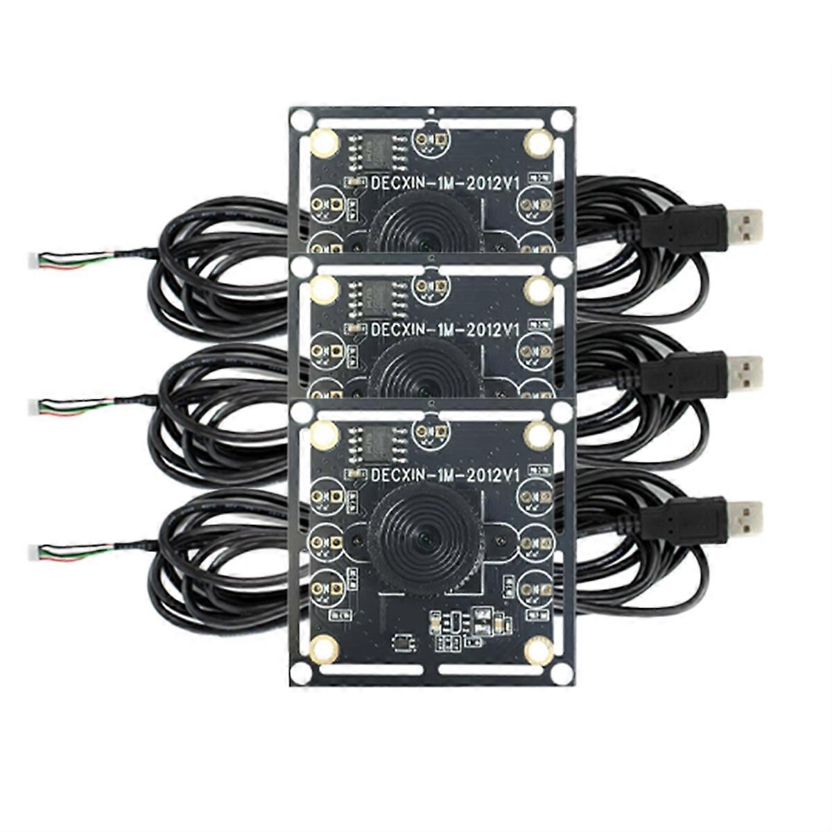 New 3Pcs 100 Degree Camera Module 1MP OV9732 1280x720 USB Free Driver Manual Focus, with 2 Meter Cable for WinXP/7/8/10