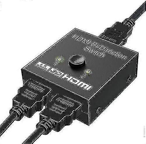 Bidirectionele HDMI-schakelaar en splitter 2-in-1 uit/1-in-2 uit adapter - 4K 60Hz, 3D-ondersteuning