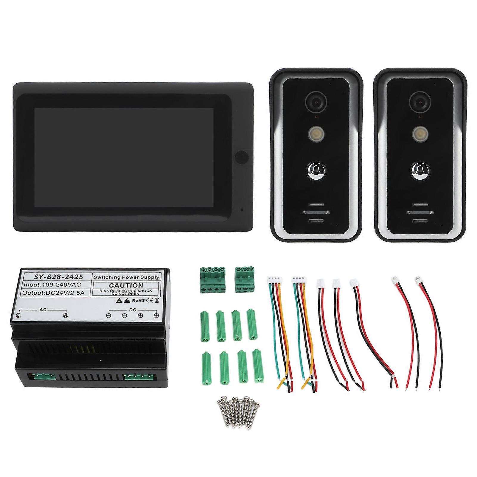 7" WiFi Video Intercom Doorbell System - Dual Camera, Night Vision, Remote Unlock