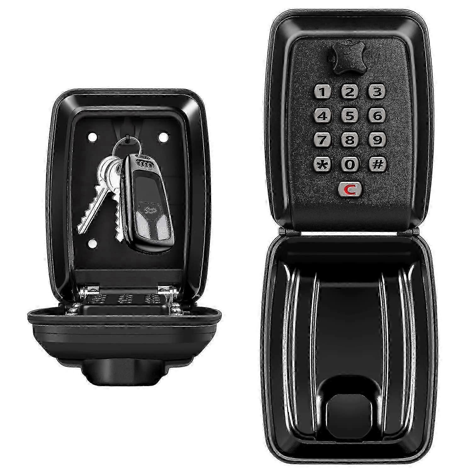 Waterproof Key Safe Box Wall-mounted Key Box Outdoor Key Box Safe Key Box Wall-mounted Key Safe Box-share Access To Your Keys Safely Black 121*95*62mm