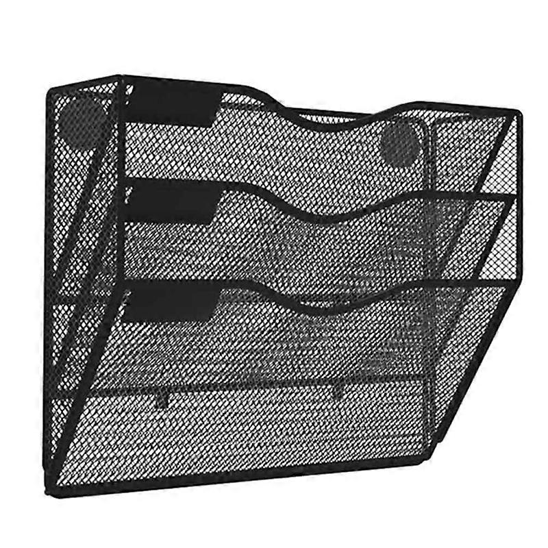 3 Tier Magnetic File Holder No Drilling No Mounting Magazine Organizer Cabinets Mail Folder for Refr
