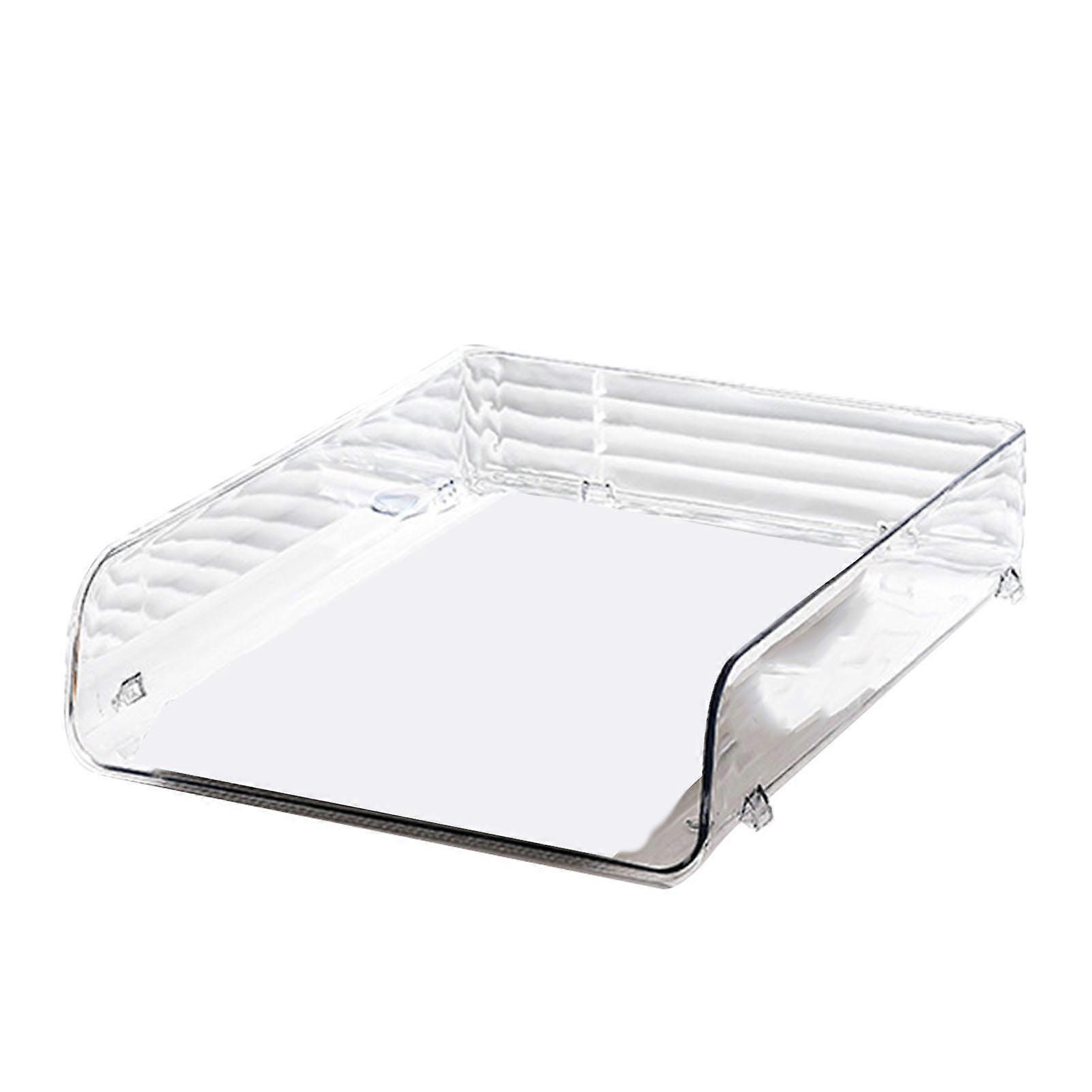 A4 Paper Storage Box Stackable Plastic Large Opening Single Layer Desktop File Organizer for Office