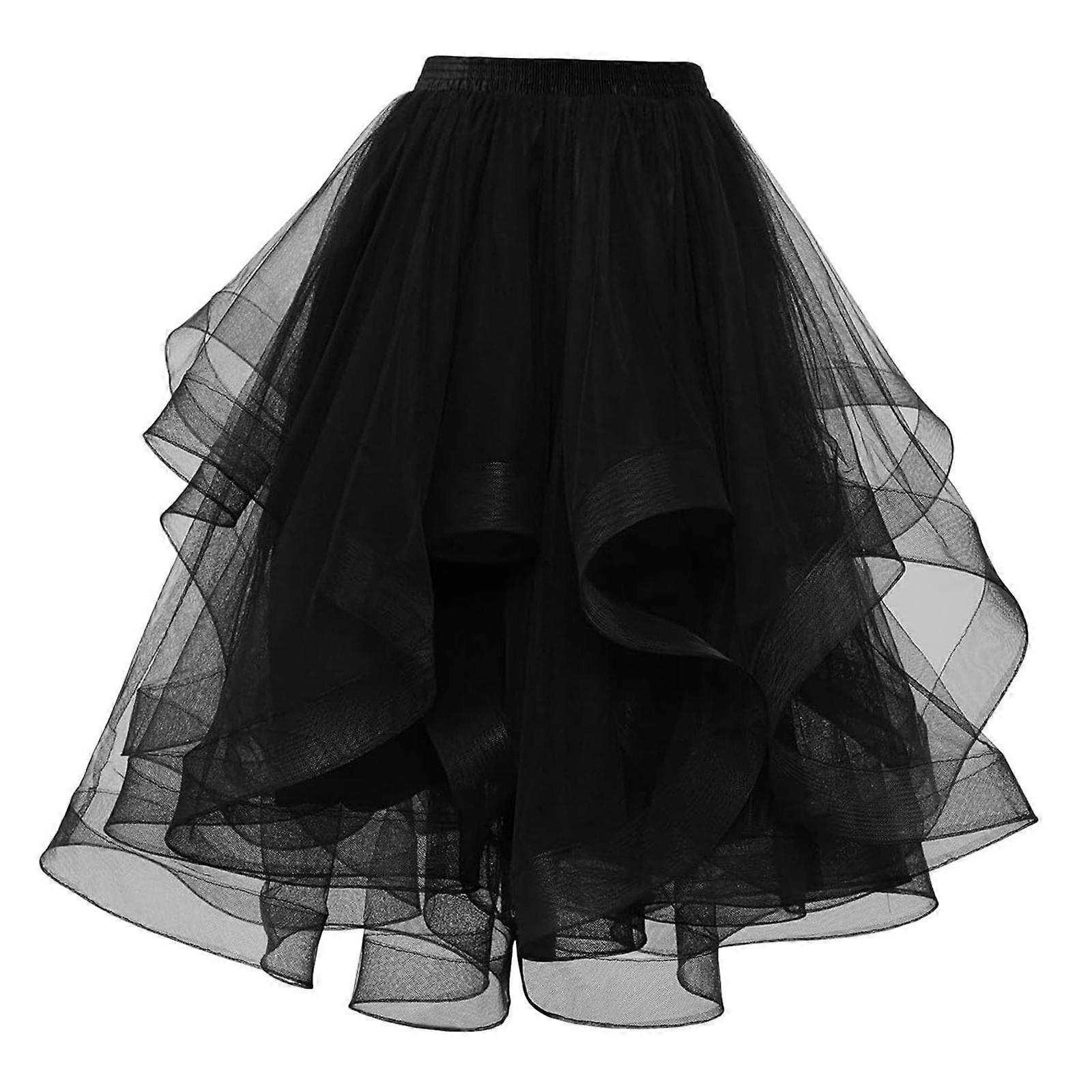 Women's Irregular Tutu Skirt Midi Length with Soft Tulle Fabric