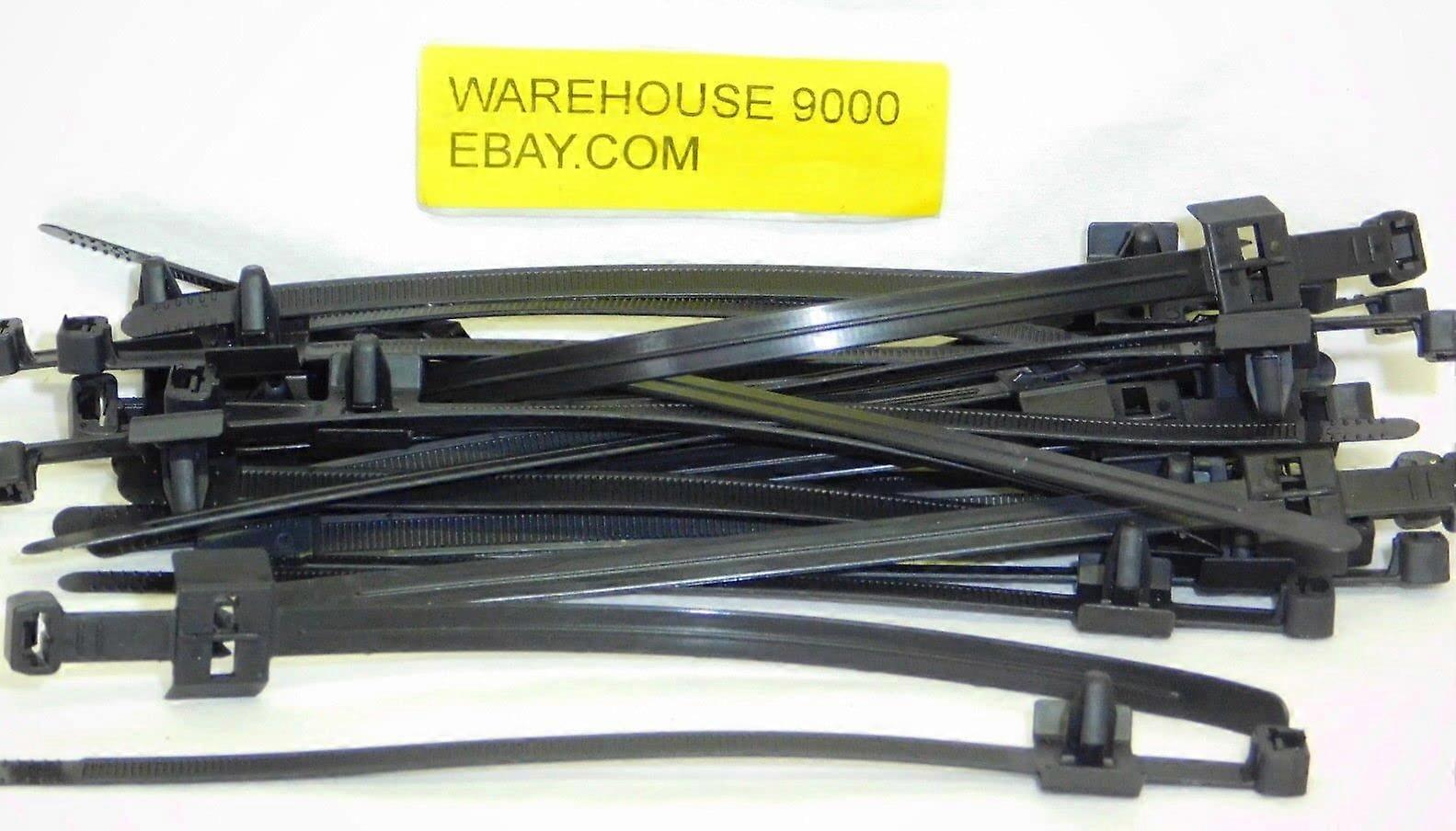 25 Black Cable Straps for Import Autos Compatible with Auveco 21259 for : 24225-89960 Compatible with  Made
