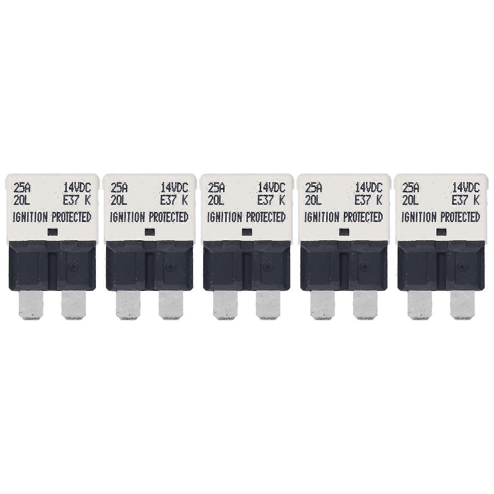 E37 Auto T1 Reset Circuit Breaker UL Grade 94V0 Thermoplastic ATC ATO Circuit Breakers 25A 5 Pack