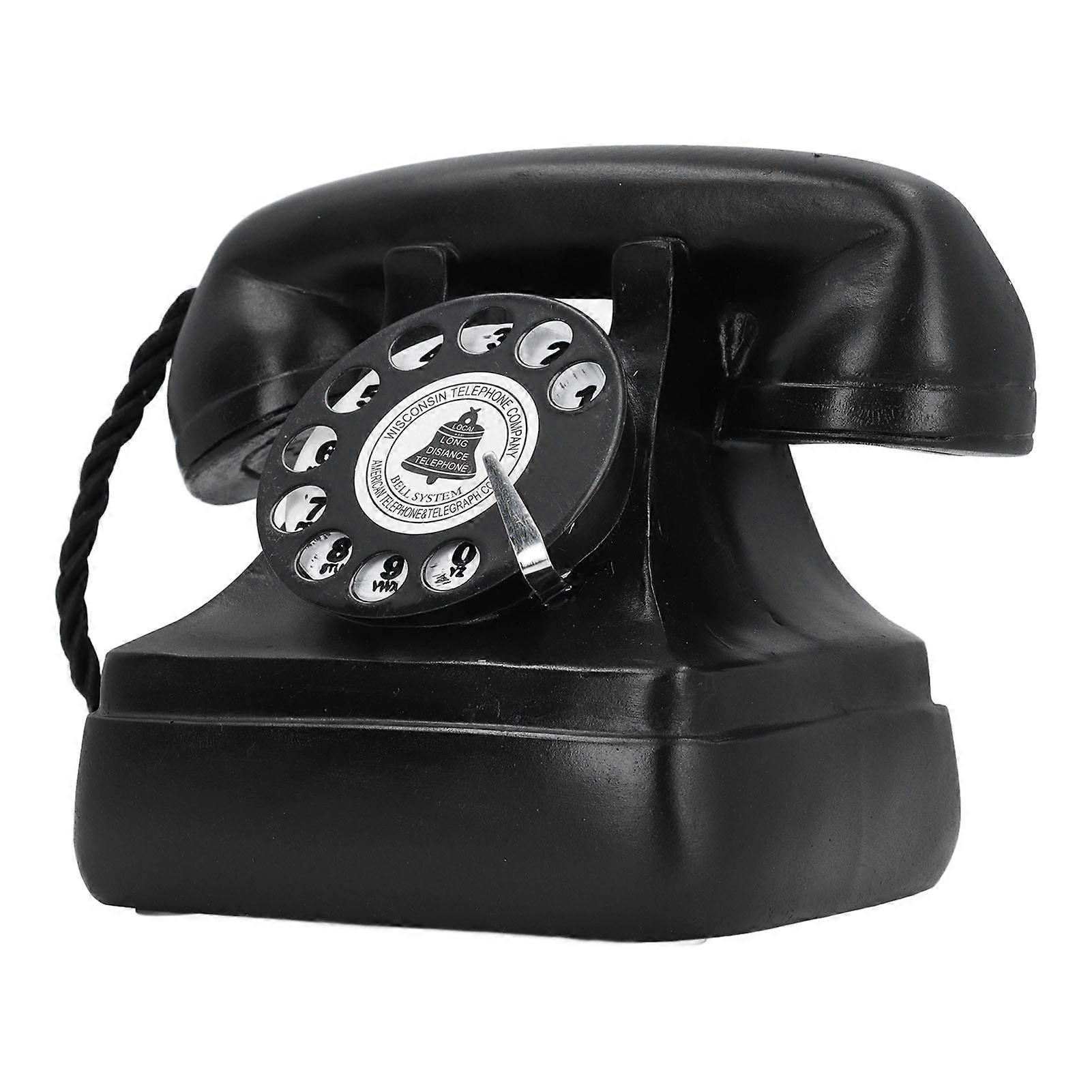 Decorative Telephone Creative Synthetic Resin Rotary Dial Retro Telephone Ornament for Coffee Shop Bar Prop