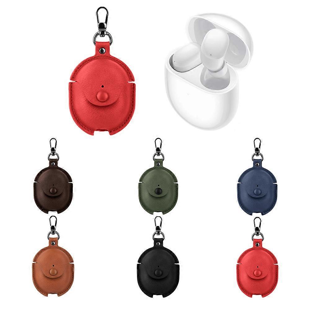 For Redmi Buds 4 Business Leather Earphone Protective Case with Hook