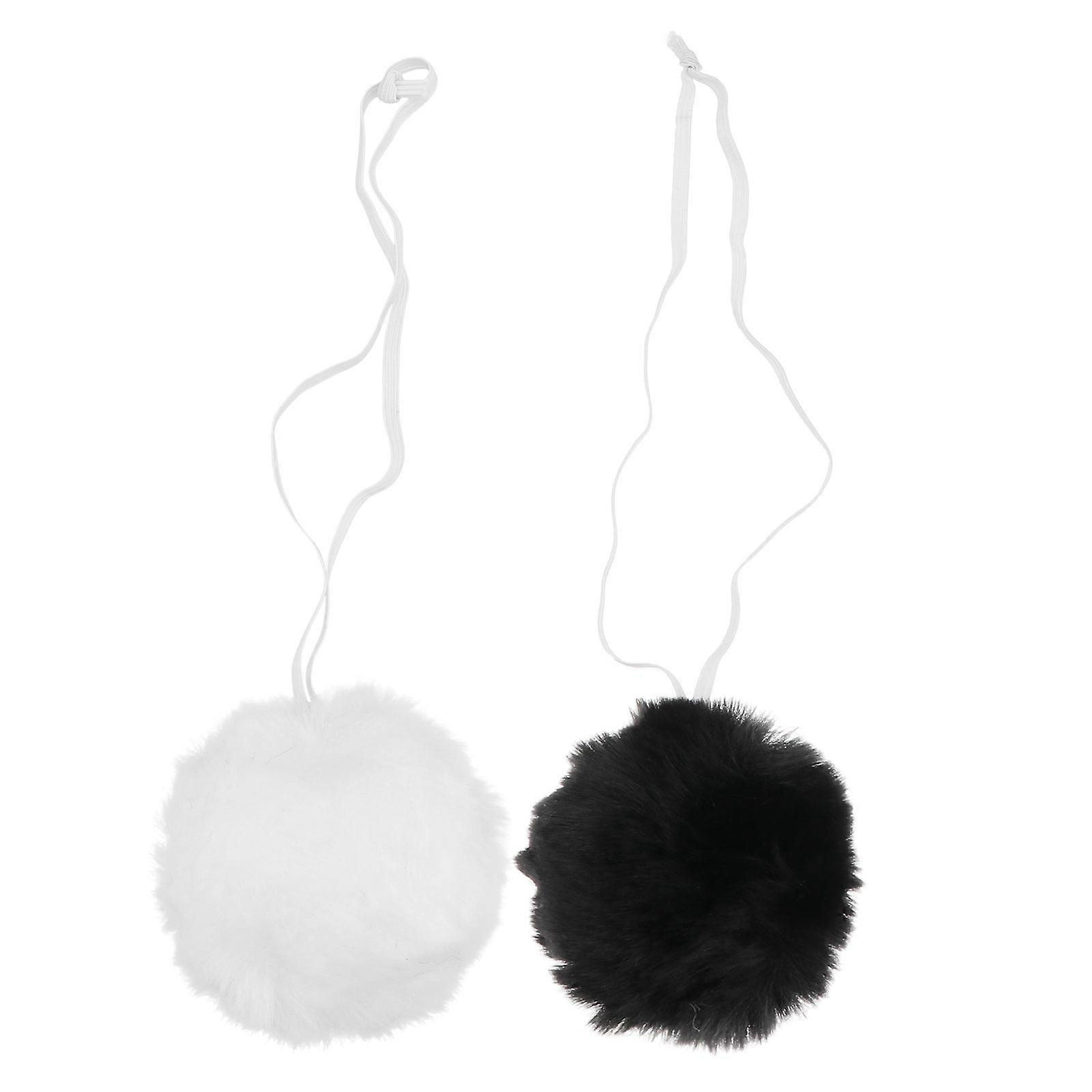 2pcs Costume Prop Rabbit Tail Plush Ball Party Performance Costume Tail Prop