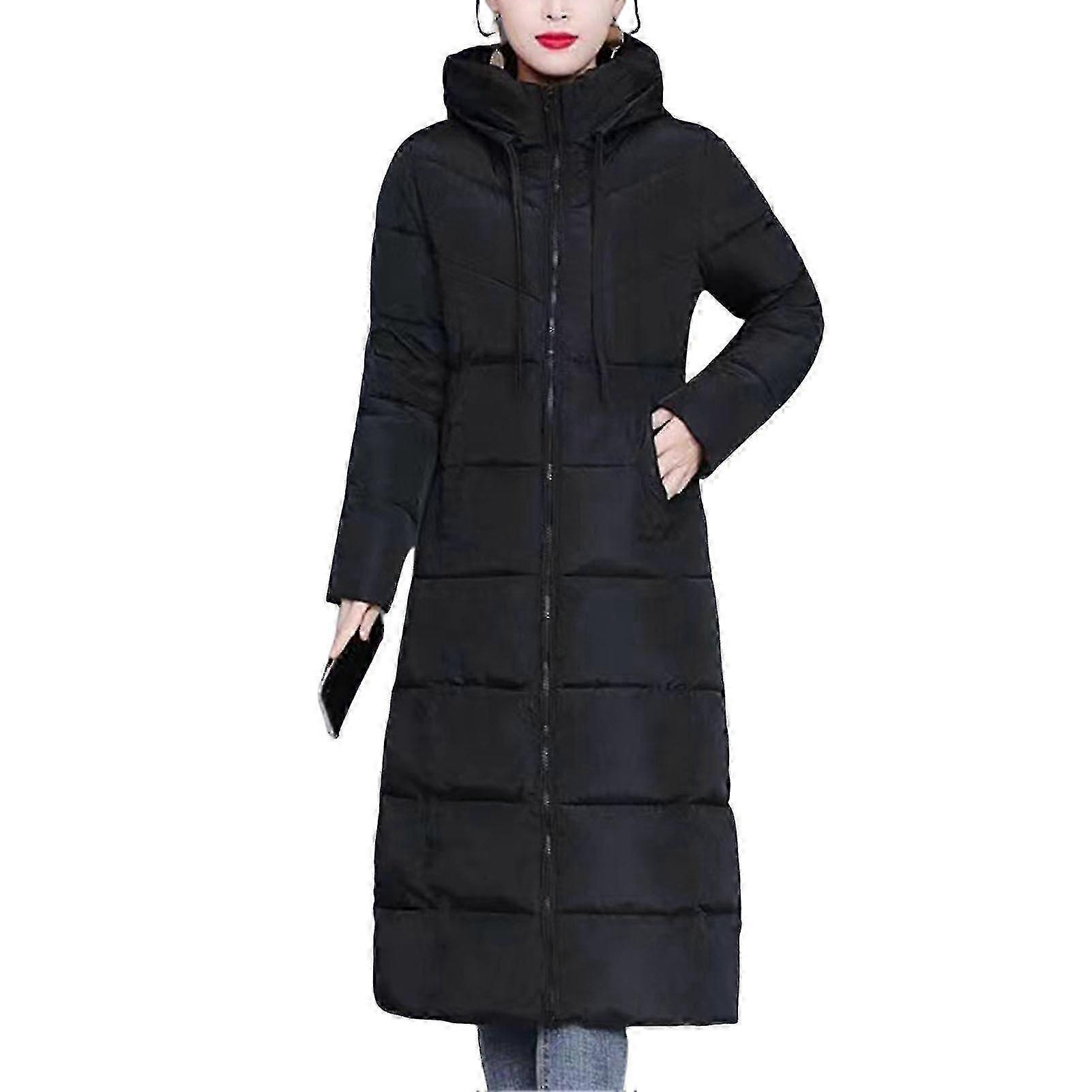 Women Winter Down Jacket Casual Long Zip Up Outerwear Puffer Jacket Suitable For Friends Gathering Wear