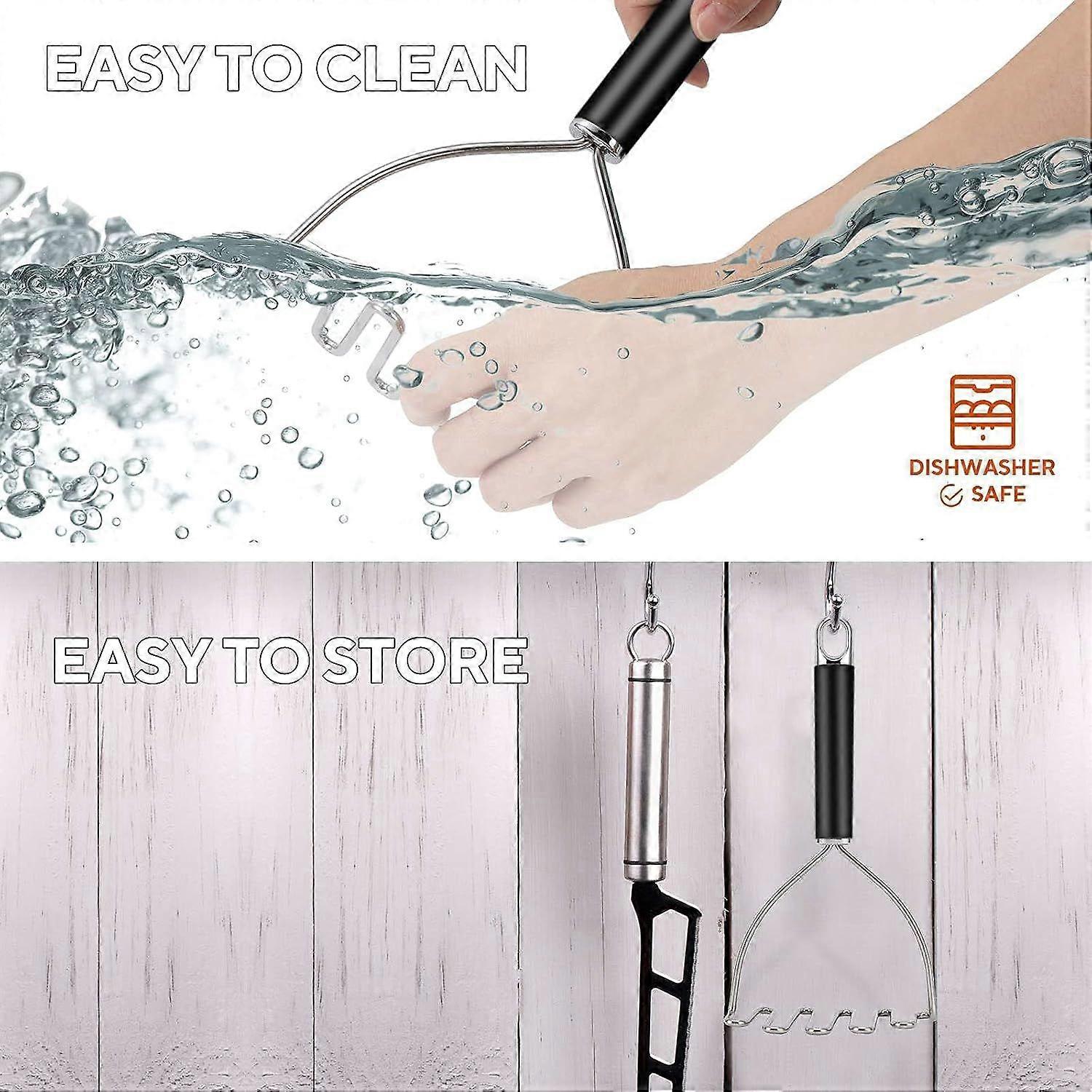 Potato masher for beans, vegetables, fruit, black