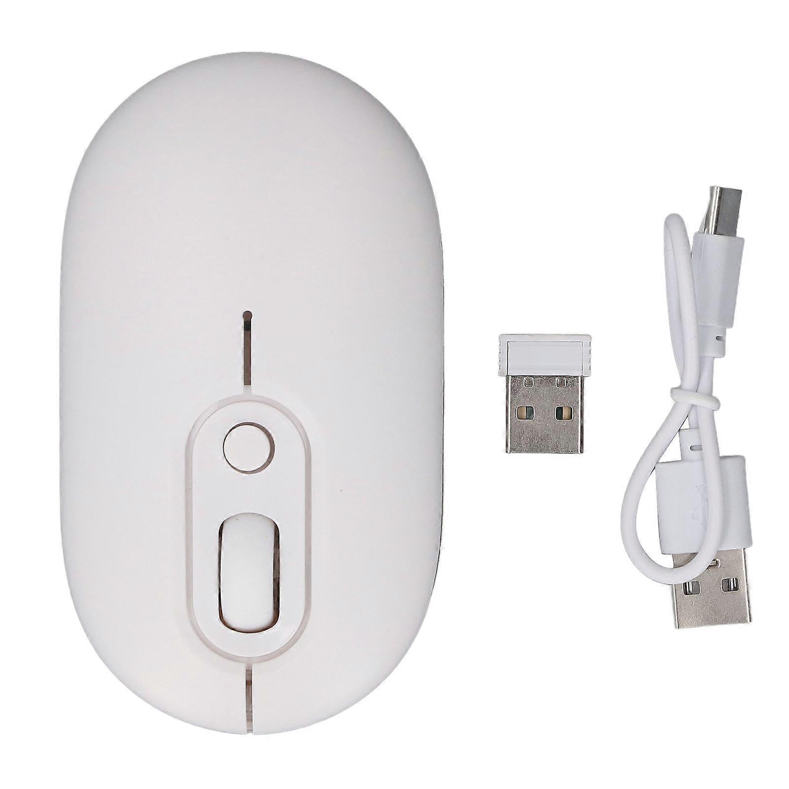 2.4GHz BT Wireless Portable Light Up Mouse with Receiver 500mAh Quiet Click 800/1200/1600 DPI for Laptop PC