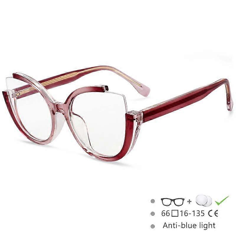 54627 New Style Half Frame Glasses Frame Ladies Cat Eye Large Frame Anti-Blue Light Can Be Matched with Optical Lenses