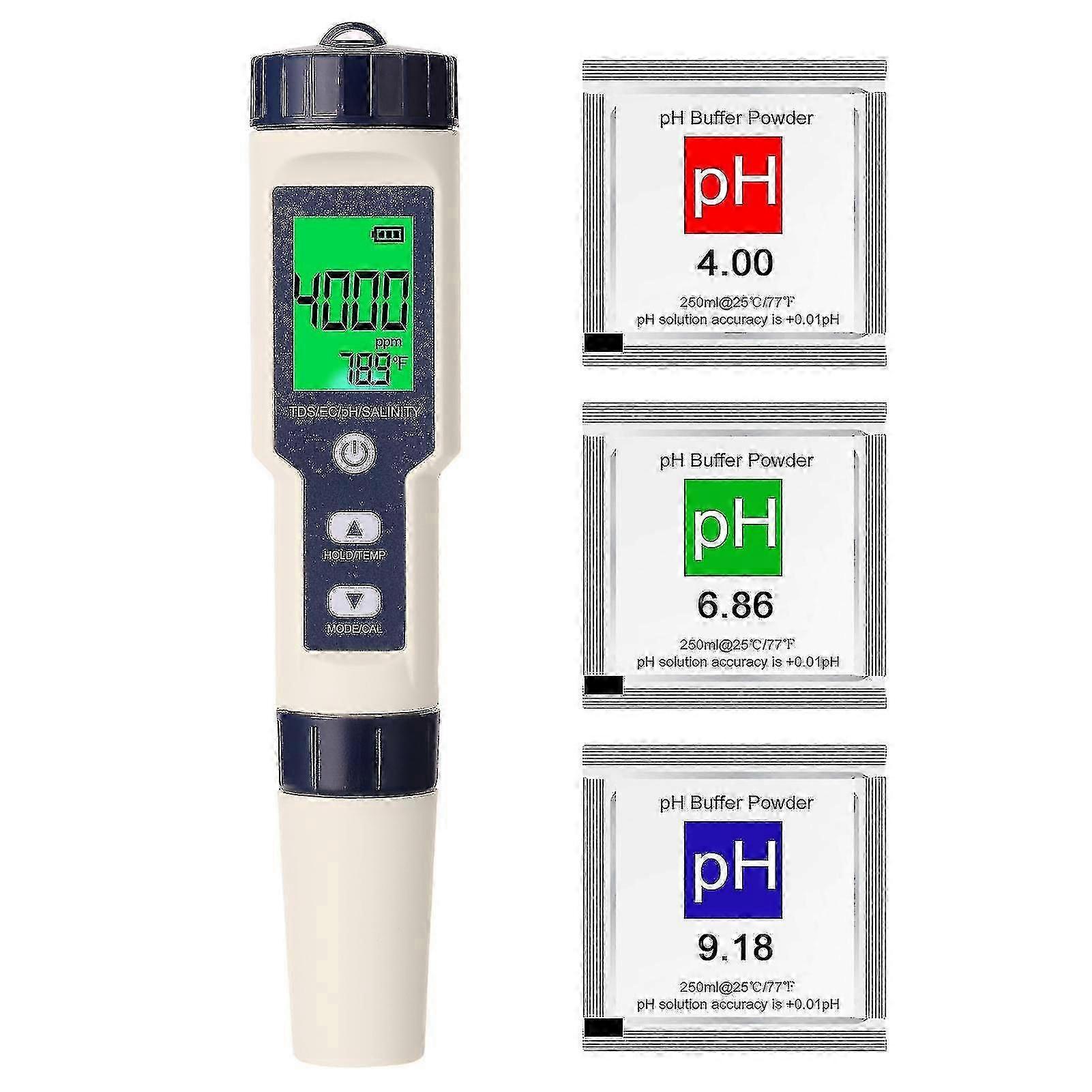 5 in 1 Professional Multi-parameter Combo Testing Meter PH/EC/TDS/Salinity/Thermometer Digital