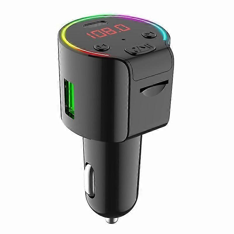 G61 Voltage Detection Car Bluetooth Mp3 Player Fm Transmitter Usb Qc3.0 + Type-c Phone Fast Charging