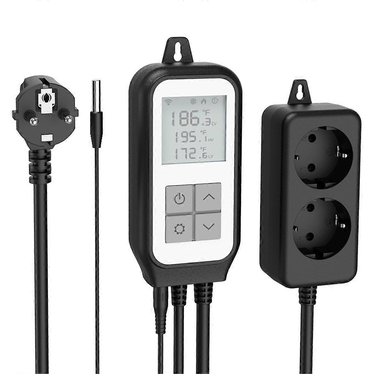 Tuya Digital Temperature Controller Socket Thermostat Heater Plug for Aquarium Greenhouse Voice Control EU Plug