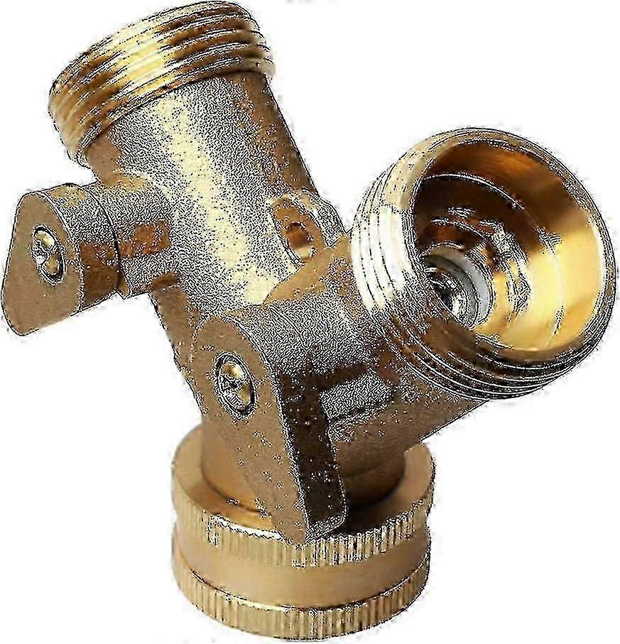 Double Washing Machine Faucet, 2 Way Y-Shape Hose Dispenser 3/4 Inch Brass Hose Connector with Adjustable Handle for