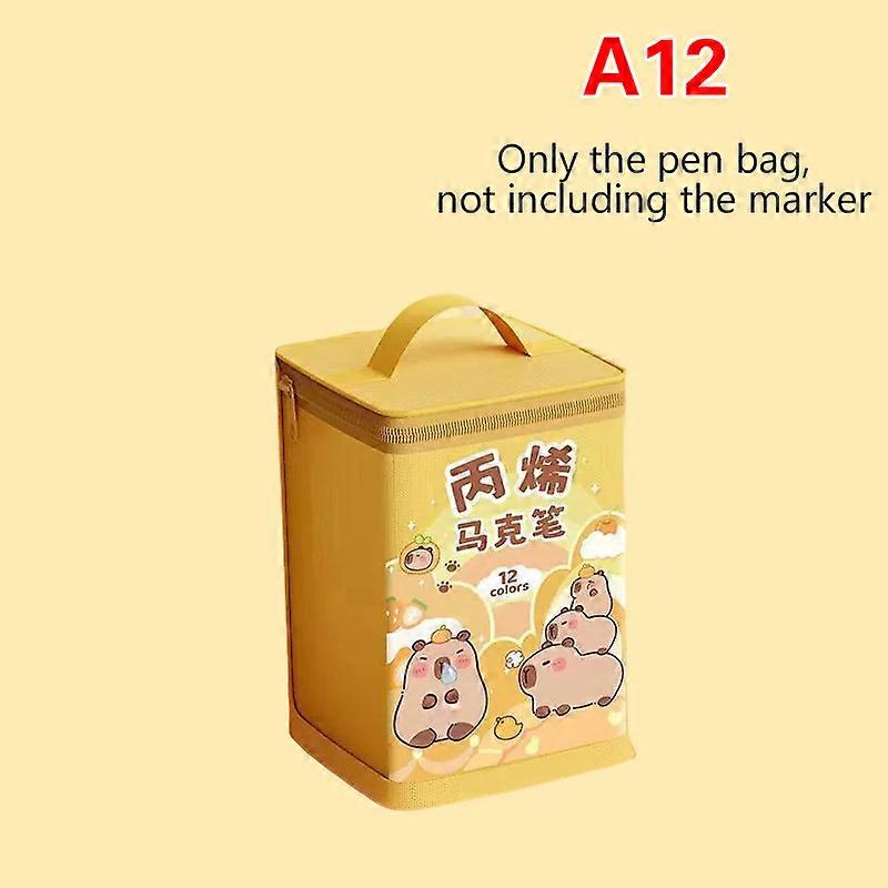Zipper Marker Pen Case Large Capacity Art Markers Canvas Storage Bag 12/24/36/48/60/80/120 Pcs Portable Marker Pen Holder