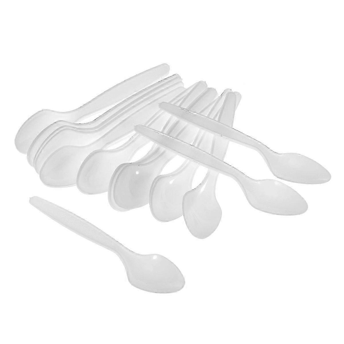 60pcs Plastic Spoons Disposable Utensils Transparent Cutlery Spoons Small Spoons