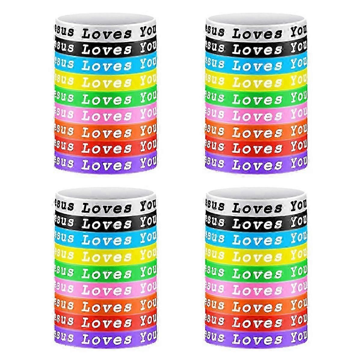 36 buc Isus te iubește brățări din silicon brățări de cauciuc colorate