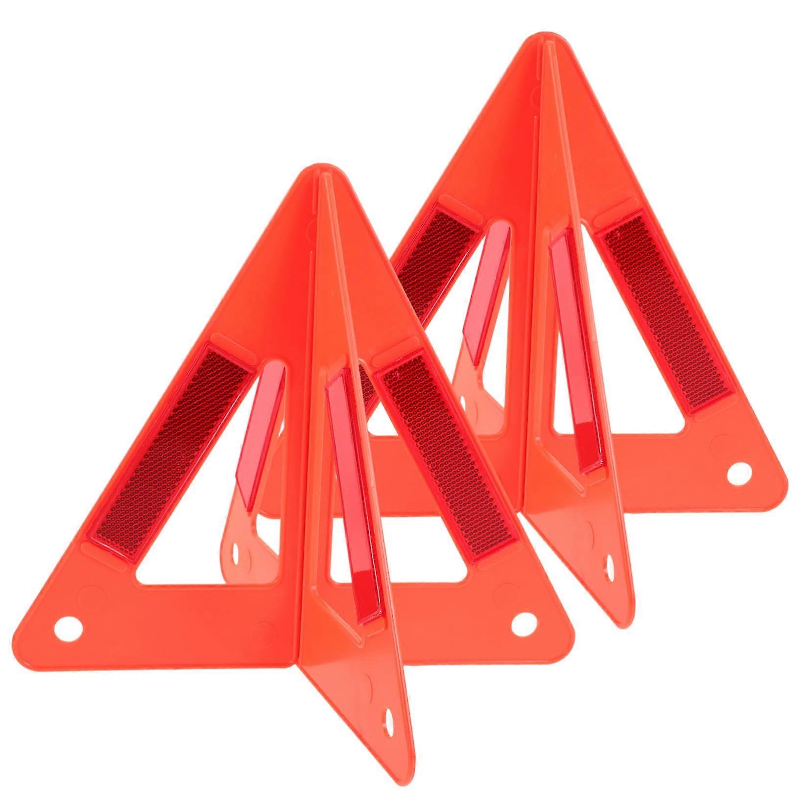 Sturdy Plastic Road Triangles Safety Reflective Vehicle Sign Reflectors Roadside Triangle High Visibility