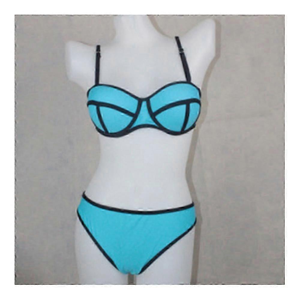 Bikini Set Camisole Halter Sexig Kontrast Färg Kvinnors Badkläder Baddräkt