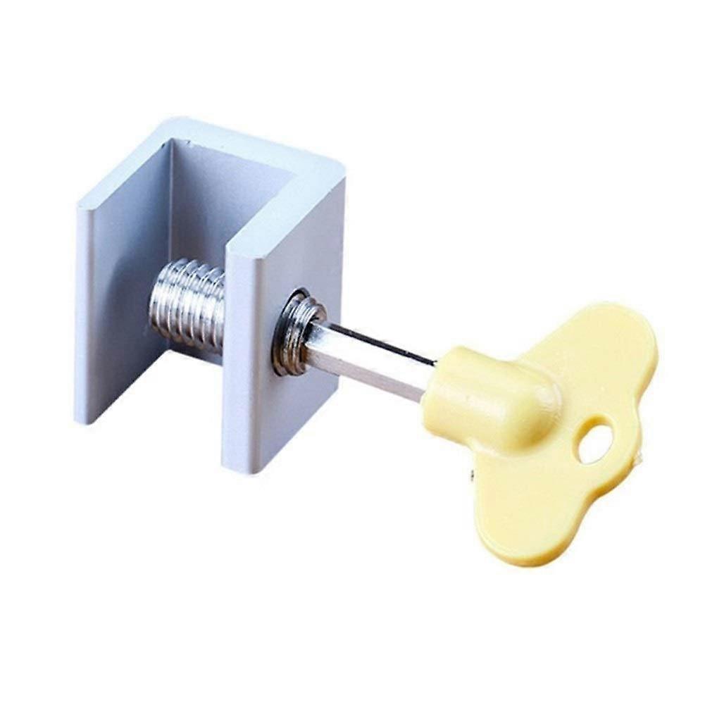 Hook-Latches 1PCS Adjustable Sliding Window Lock Aluminum Alloy Stop Locks Door Frame Lock With Keys Silver